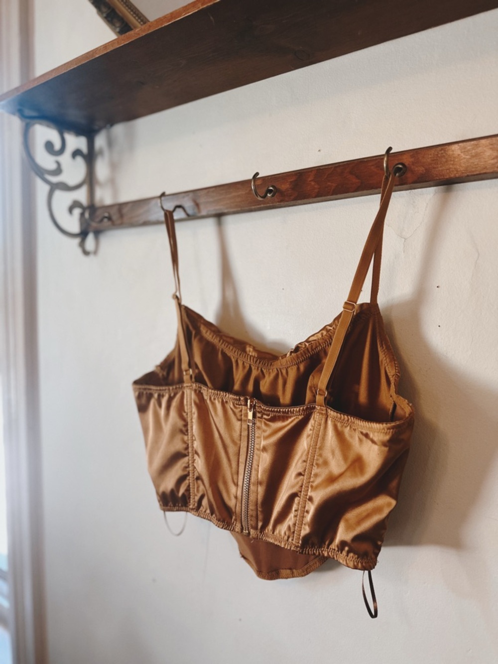 Urban Outfitters Bronze Satin Bustier Top - Picture 2 of 5